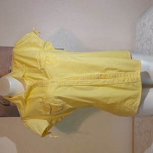 TOMMY HILFIGER short sleeve yellow blouse. Size M. Pre-owned. EUC